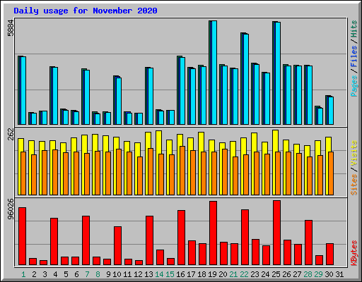 Daily usage for November 2020