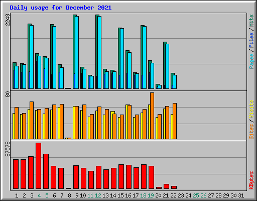Daily usage for December 2021