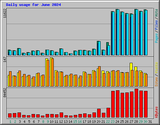 Daily usage for June 2024