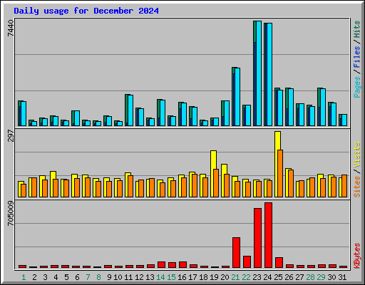 Daily usage for December 2024