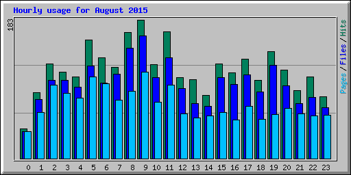 Hourly usage for August 2015