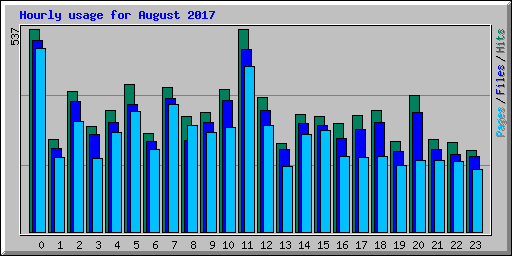 Hourly usage for August 2017