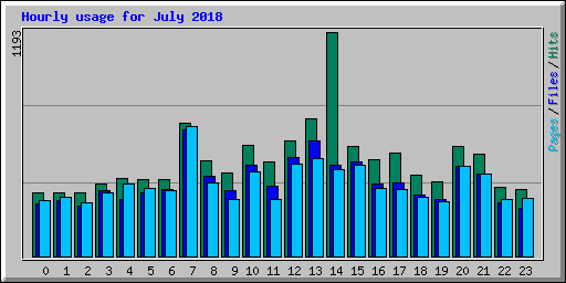 Hourly usage for July 2018