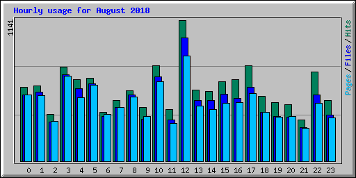 Hourly usage for August 2018