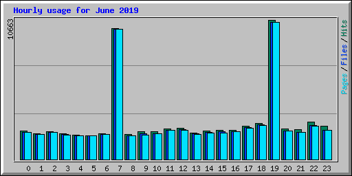 Hourly usage for June 2019