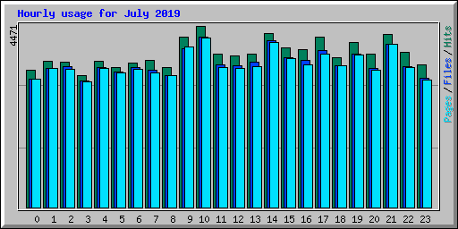Hourly usage for July 2019
