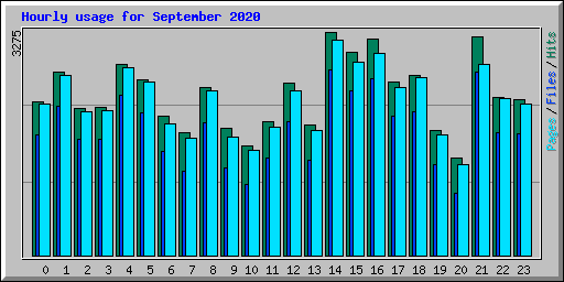Hourly usage for September 2020