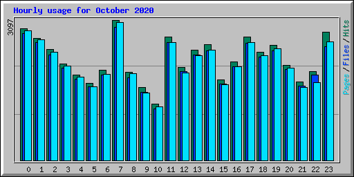 Hourly usage for October 2020