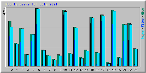 Hourly usage for July 2021