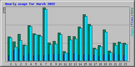 Hourly usage for March 2022