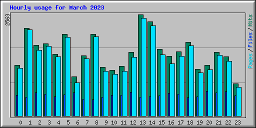 Hourly usage for March 2023