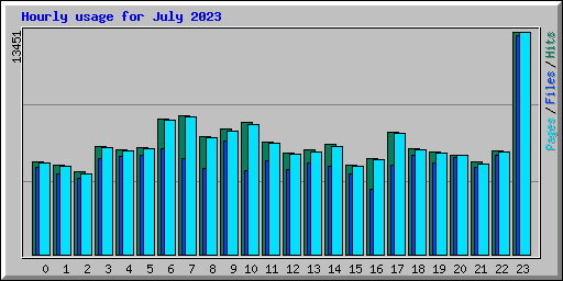 Hourly usage for July 2023