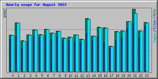 Hourly usage for August 2023