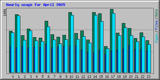 Hourly usage for April 2025